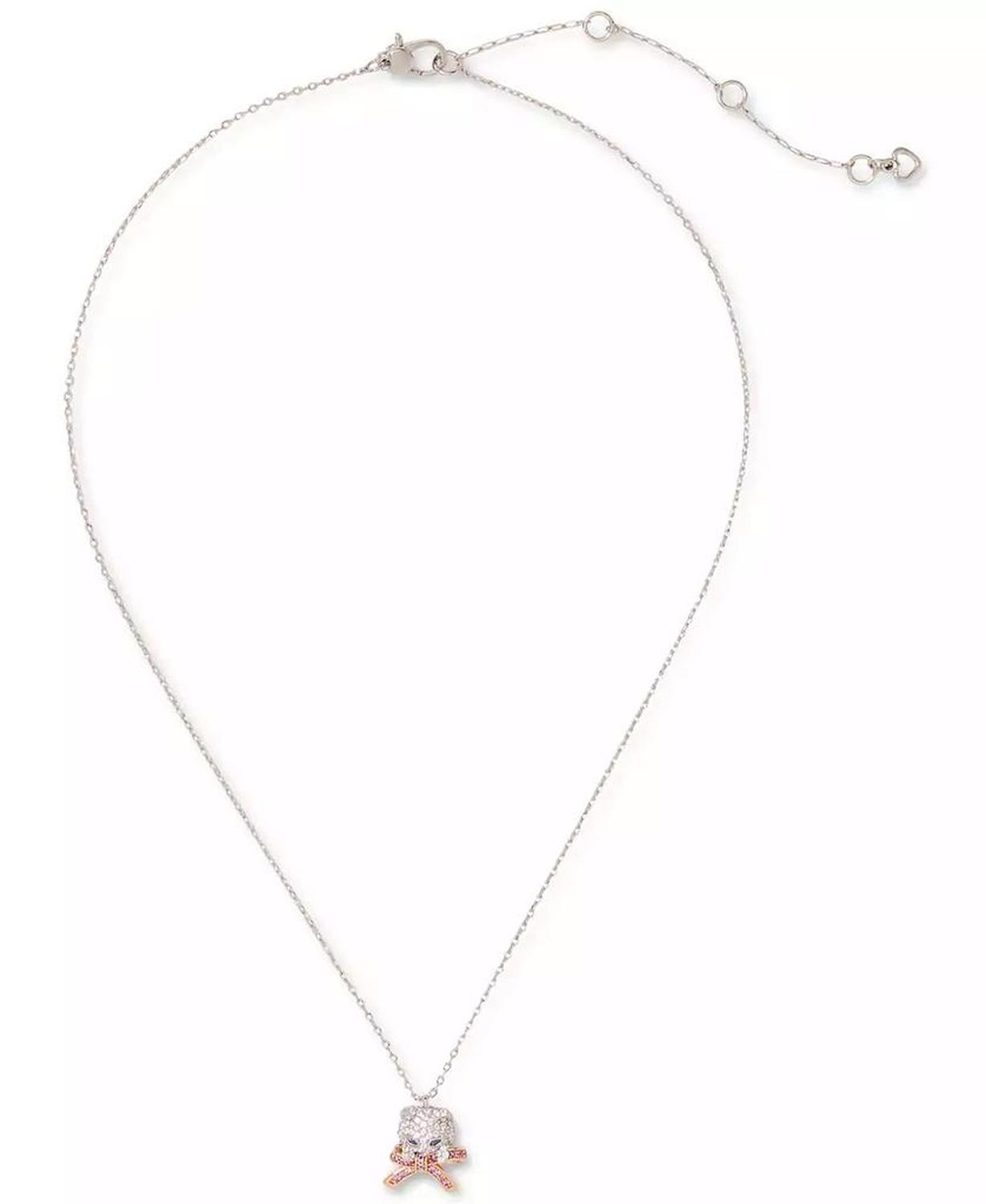 Two-Tone Pavé & Stone Pawlina Mini Pendant Necklace, 16" + 3" extender