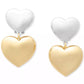 Enamel Graduated Double Heart Drop Earrings