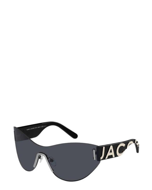 Women's Rimless Shield Acetate Sunglasses In Black/grey