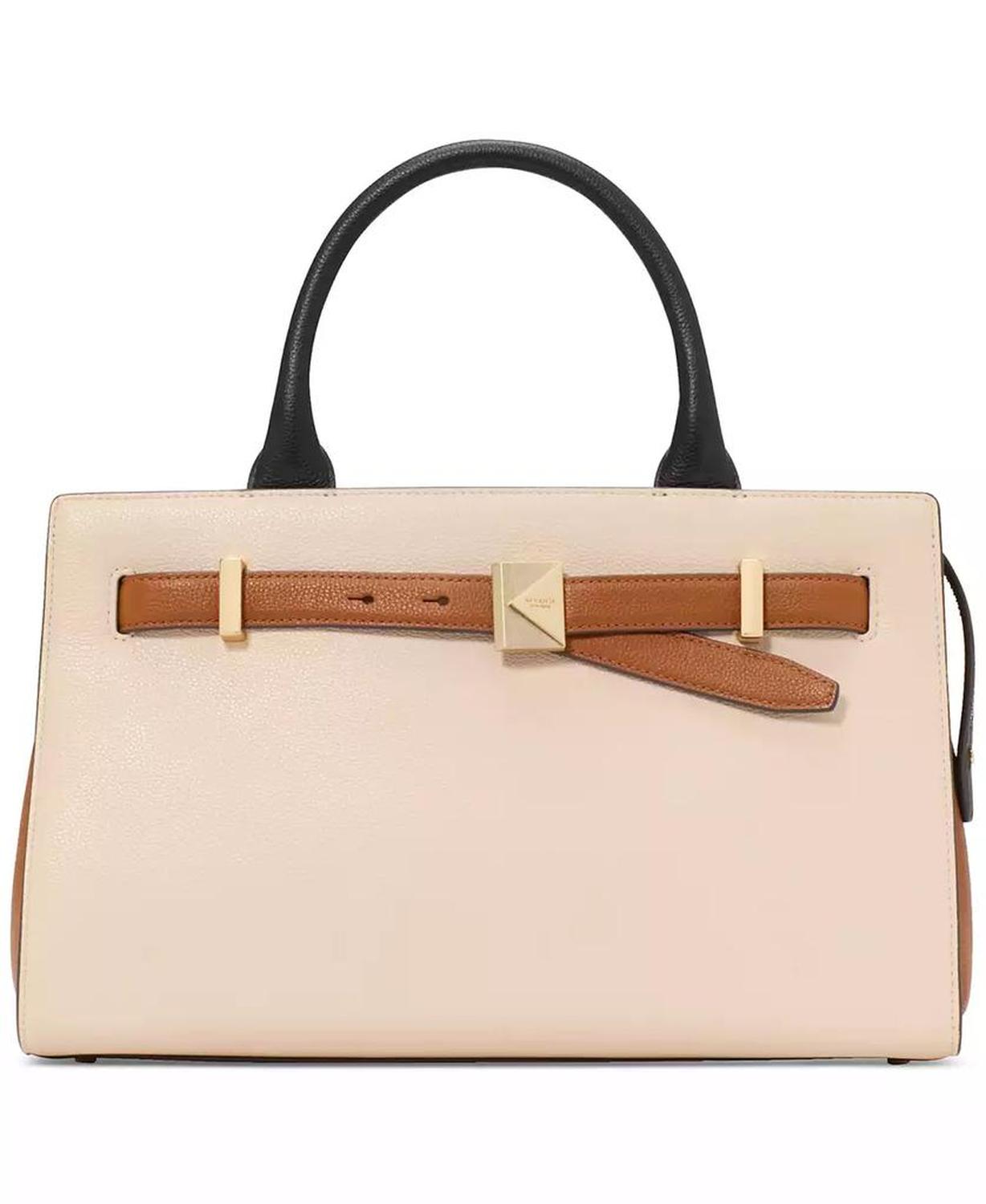 Deco Colorblocked Leather Medium Satchel