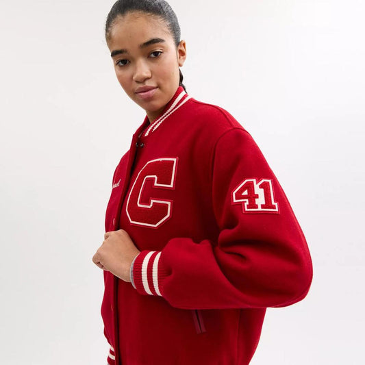 Wool Varsity Jacket With Patches