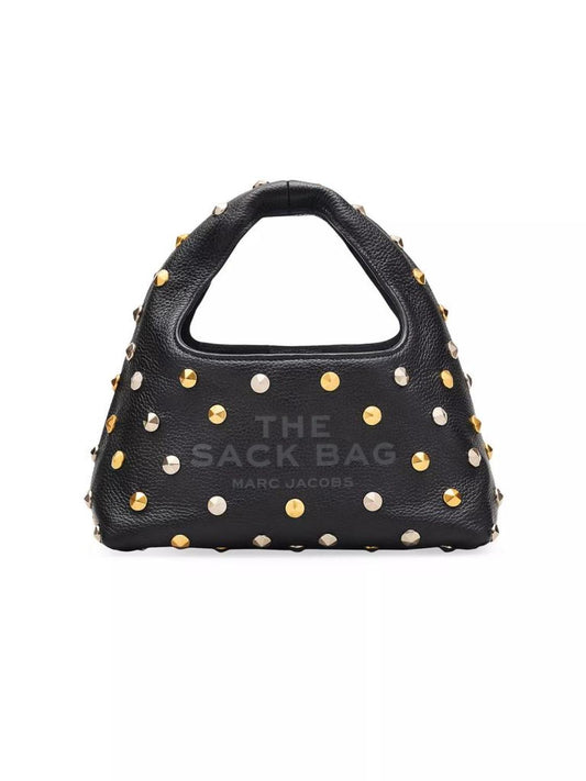 The Glam Studs Leather Mini Sack Bag