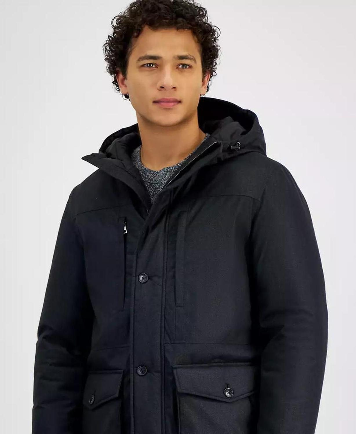 Men's Herringbone Hooded Parka