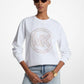 Embellished Logo Cotton Blend Sweatshirt