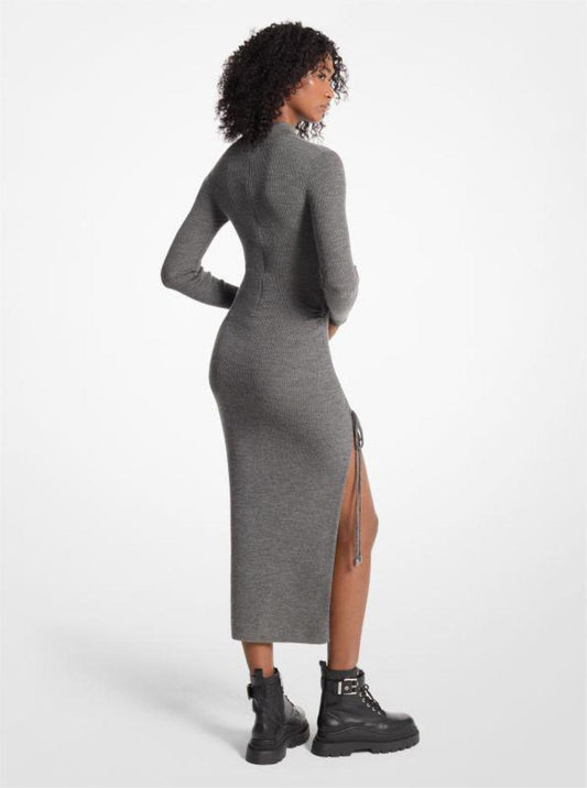 Stretch Wool Ruched Dress