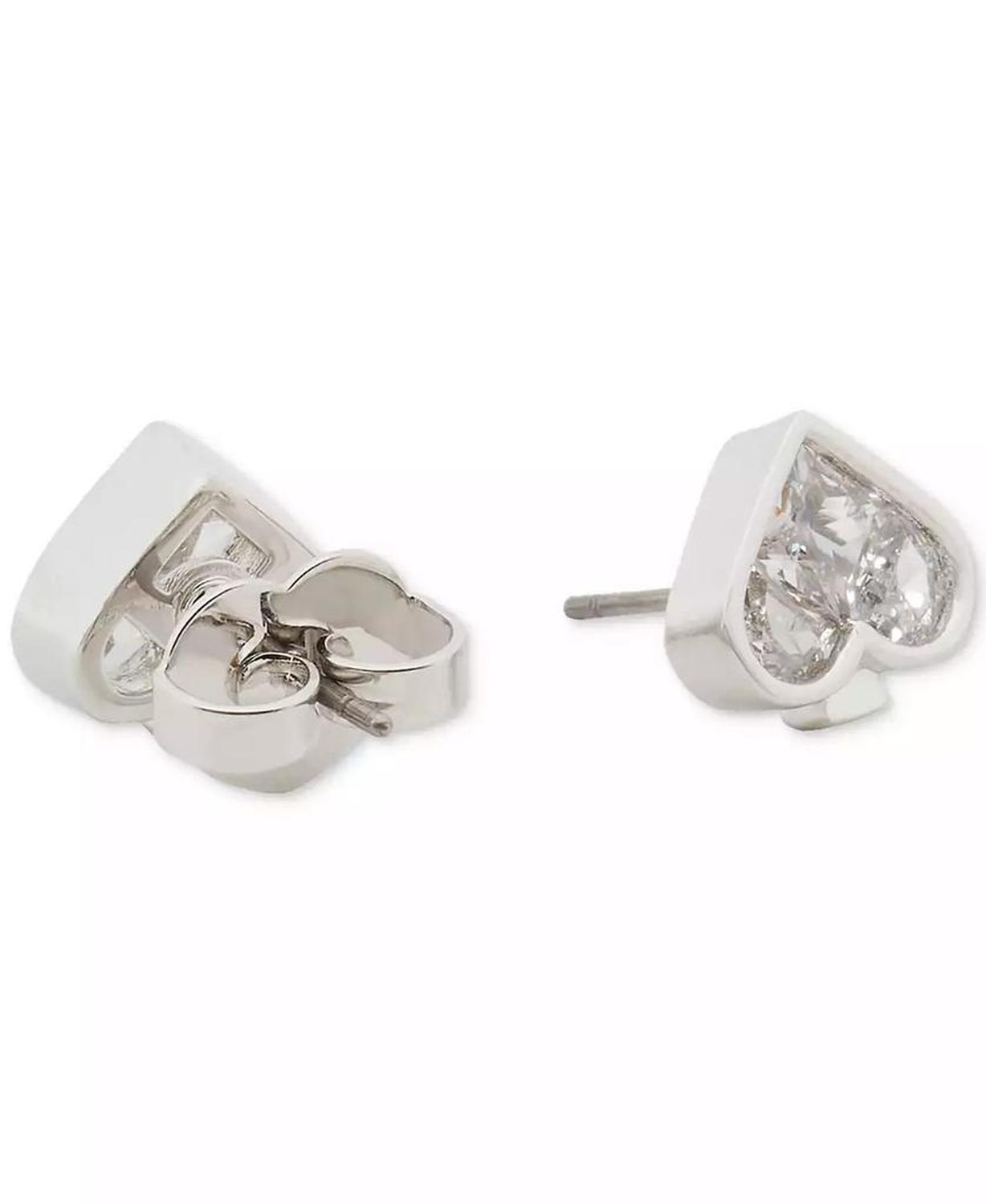 Colored Cubic Zirconia Spade Stud Earrings