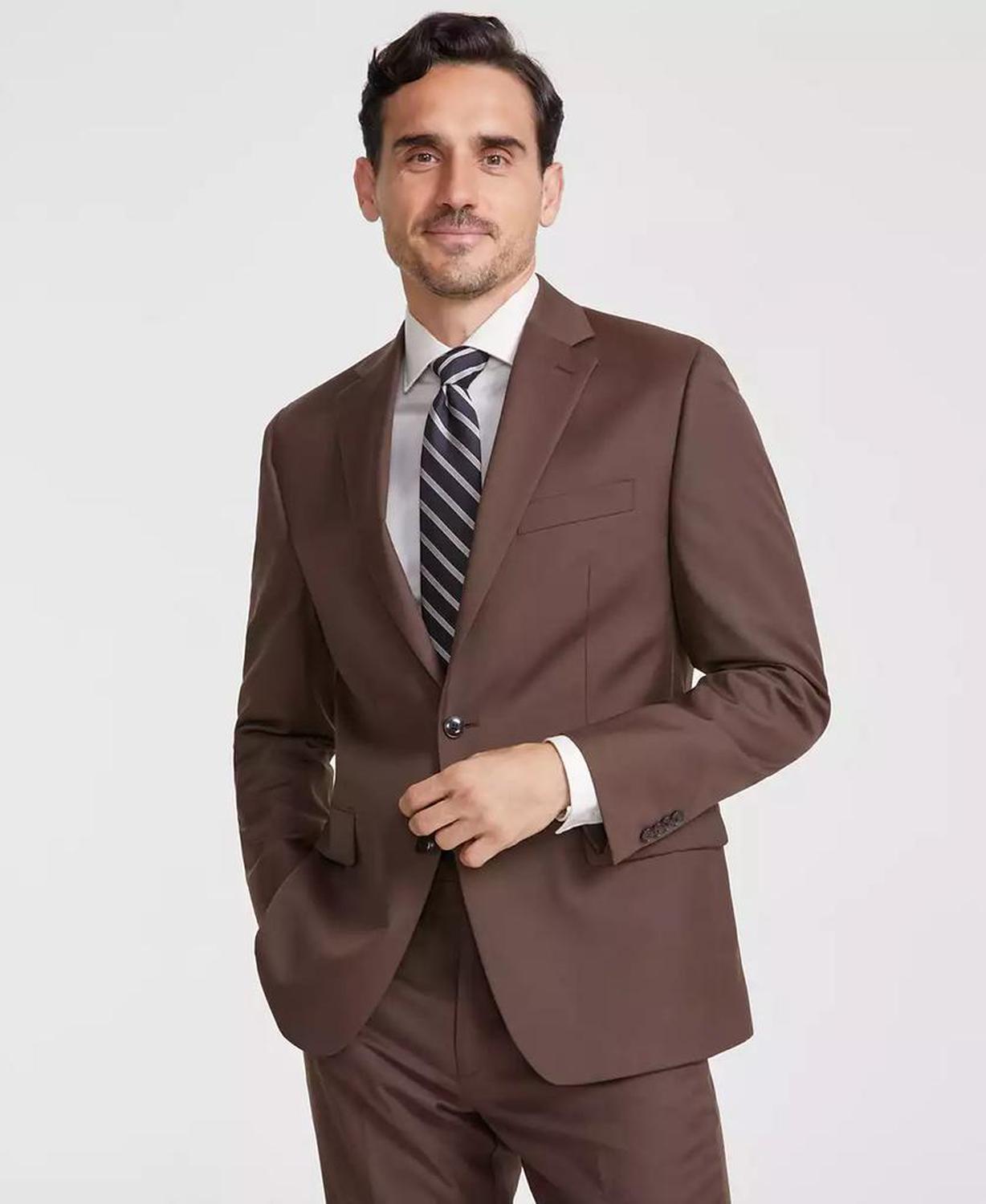 Men Classic-Fit Wool-Blend Suit Separate Jacket