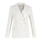 Max Mara Ritmo Double-Breasted Blazer in White Cotton