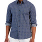 Mens Printed Stretch Button-Down Shirt