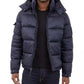 Men's Heavyweight Metallic Finish Hooded Puffer Jacket