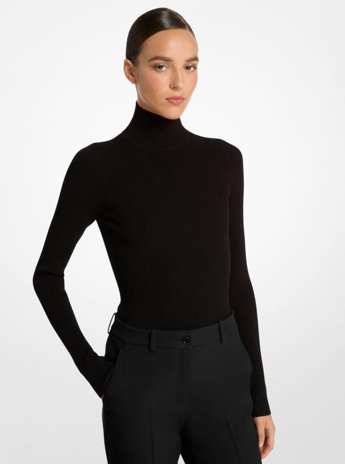 Stretch Viscose Turtleneck Bodysuit