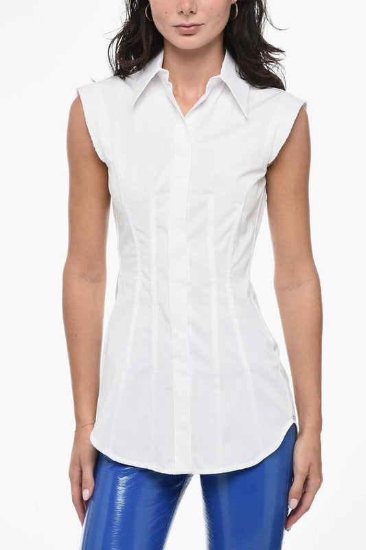 Sleeveless GOLOSO Shirt with Raw-cut Details