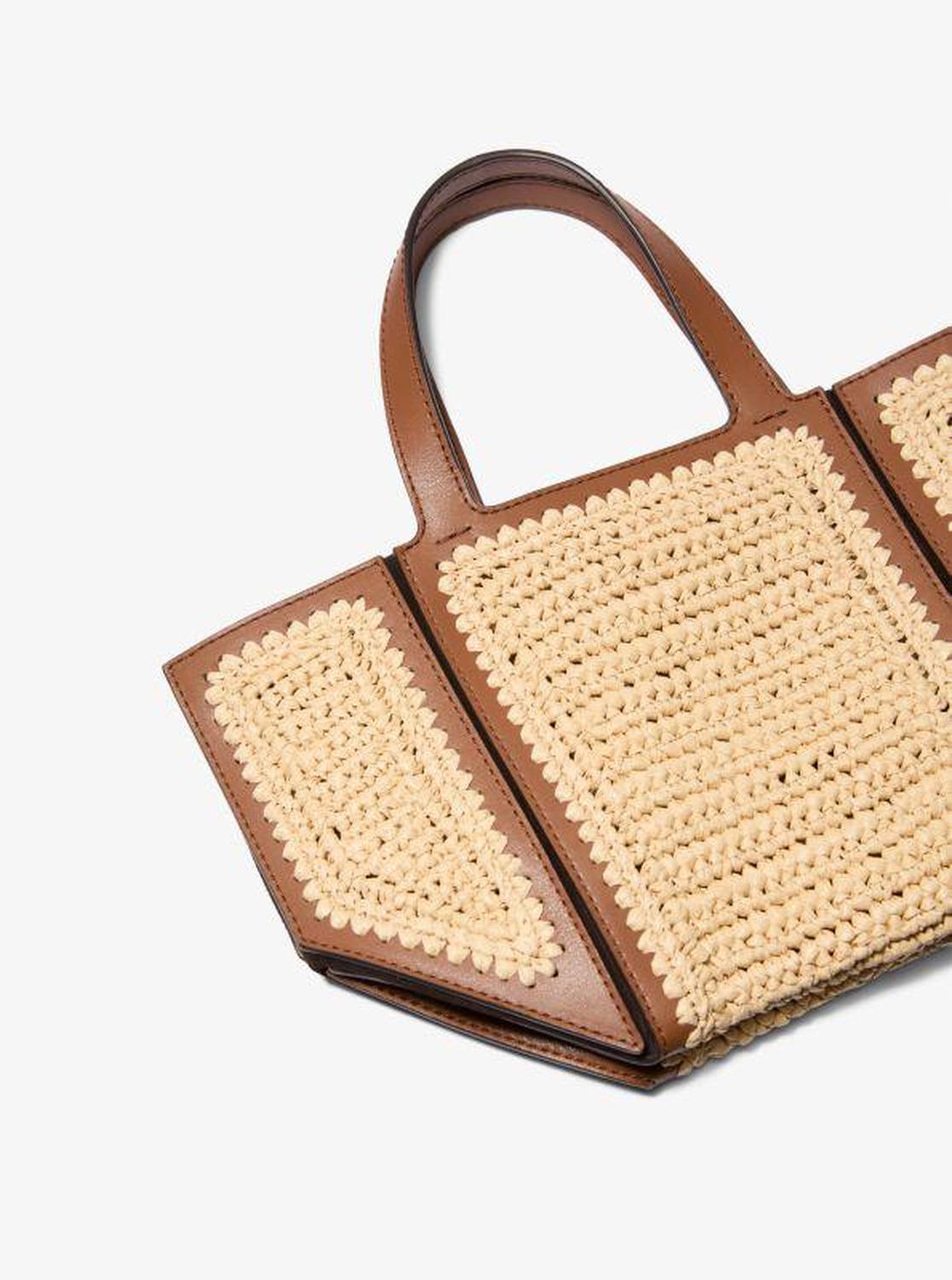 Jordi Small Hand-Crocheted and Leather Tote Bag