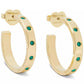 Gold-Tone Small Color Pavé Hoop Earrings, 1"