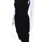 Michael Kors Collection Womens Sleeveless Ruched Body Con Dress Black