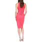 Womens Ruched Polyester Sheath Dress