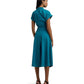 Stretch-Cotton Blend Surplice Dress