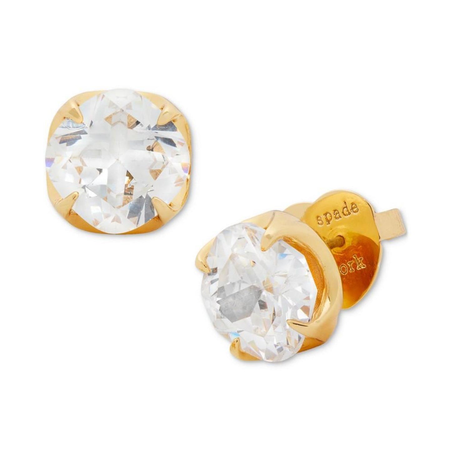 Gold-Tone Cubic Zirconia Flower Stud Earrings