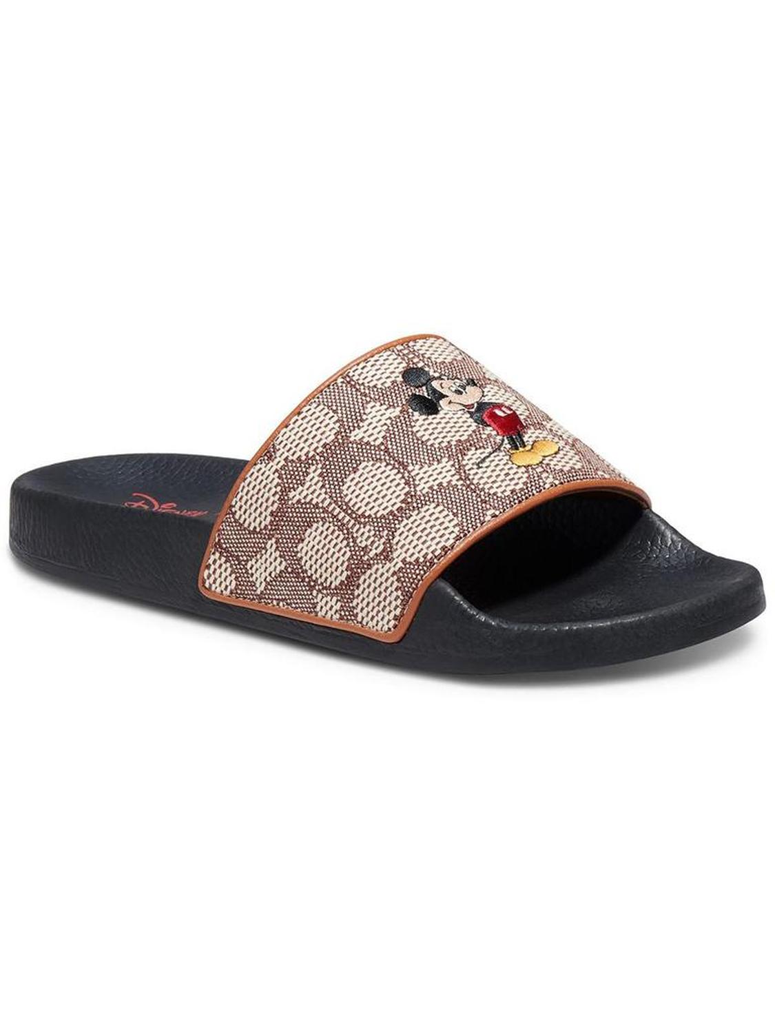 Disney Parks Signature  Womens Logo Disney Slide Sandals