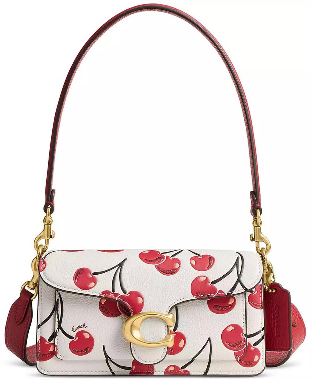 Tabby 20 Cherry Print Leather Shoulder Bag