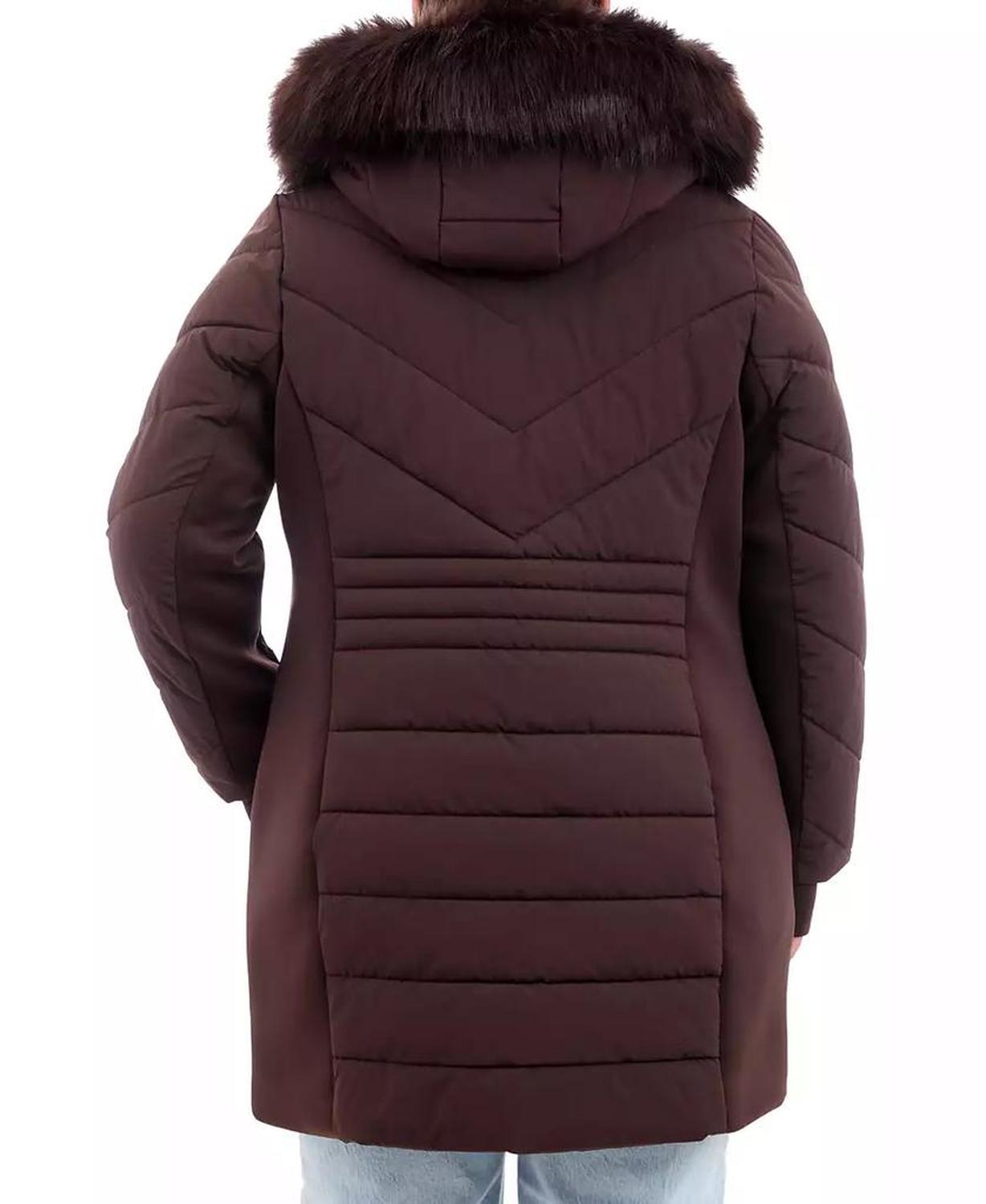 Plus Size Faux-Fur-Trim Hooded Puffer Coat, Created for Macy's