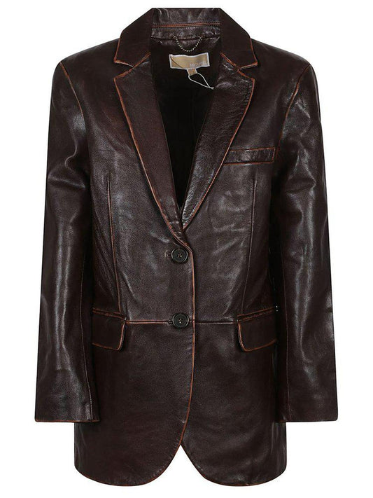 Michael Michael Kors Burnished Leather Blazer