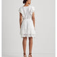 Petite Eyelet-Embroidered Jersey Tie Neck Dress