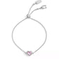 Faux Stone Halo Stone Heart Slider Bracelet