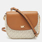 Beige/tan Signature Coated Canvas And Leather Mott Crossbody Bag