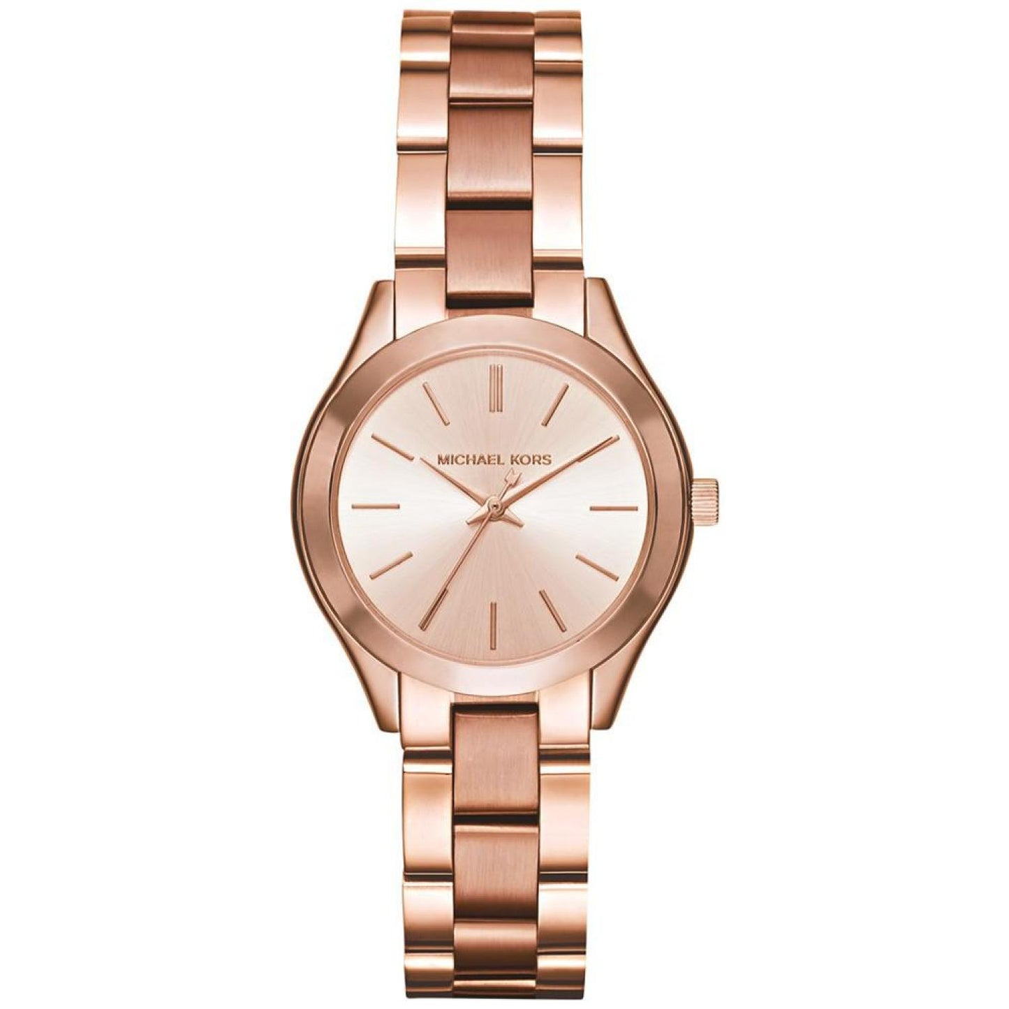 Women's Slim Runway Rose Gold-Tone Stainless Steel Bracelet Watch