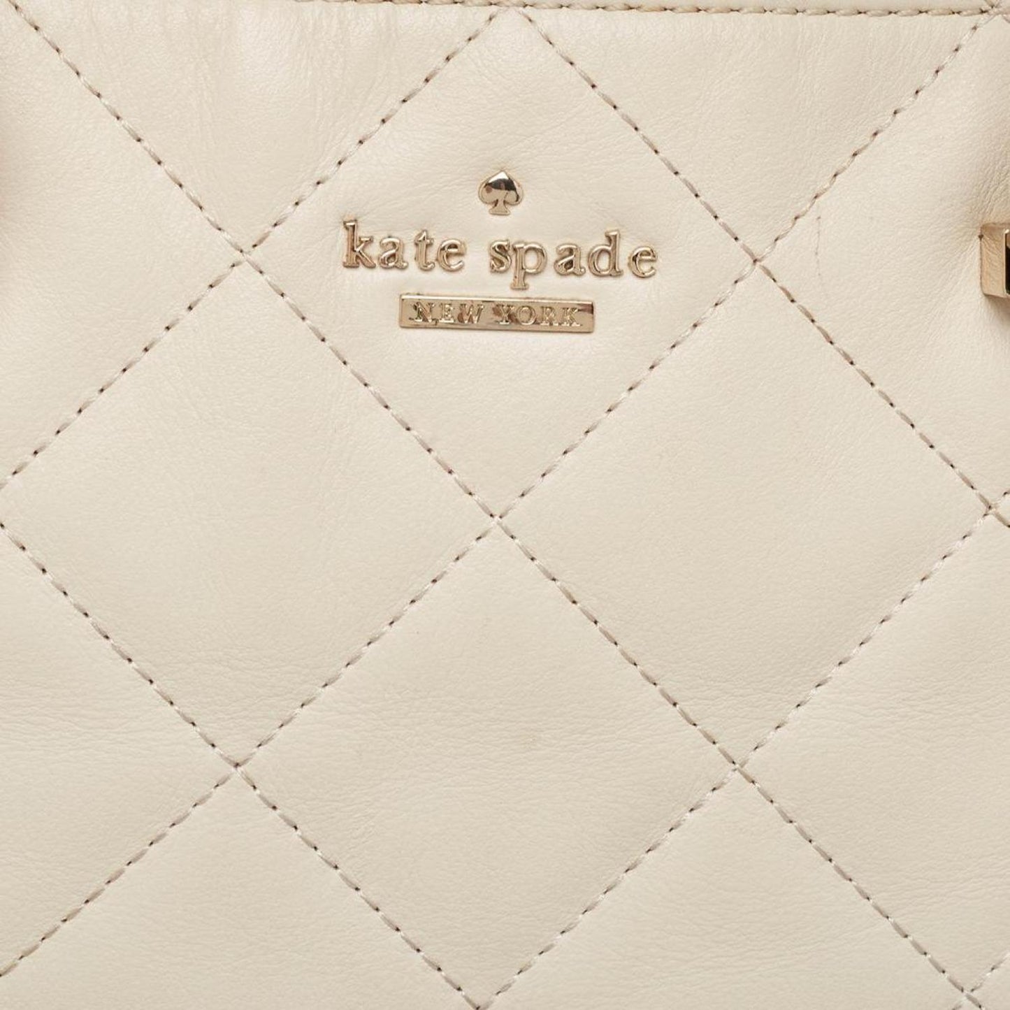 Kate Spade Ivory Quilted Leather Patternson Satchel