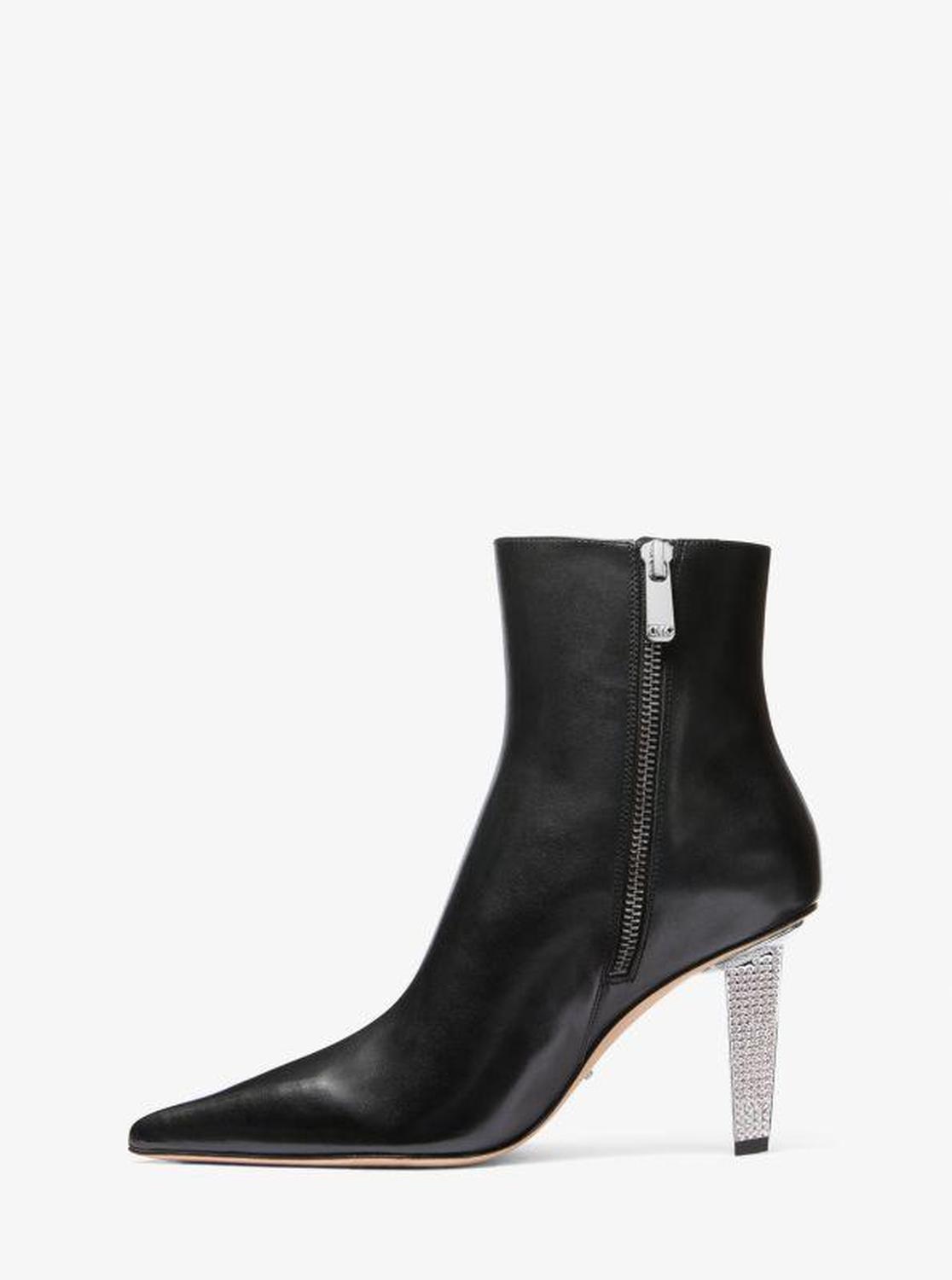 Halle Embellished Leather Ankle Boot