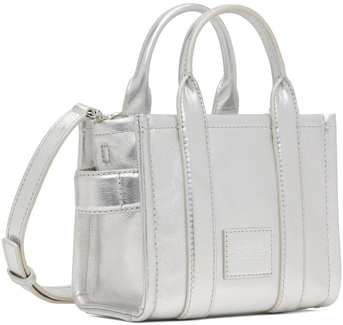 Silver 'The Metallic Leather Crossbody' Tote