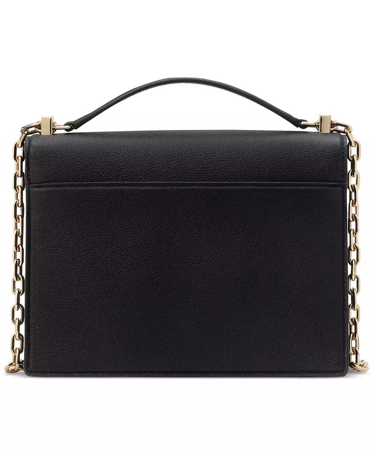 Deco Pebbled Leather Chain Shoulder Bag