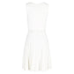 Michael Michael Kors Whipstitched Pleated Knitted Mini Dress in White Viscose