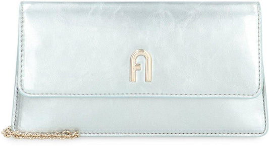 Furla Diamante Logo Plaque Foldover Top Clutch Bag