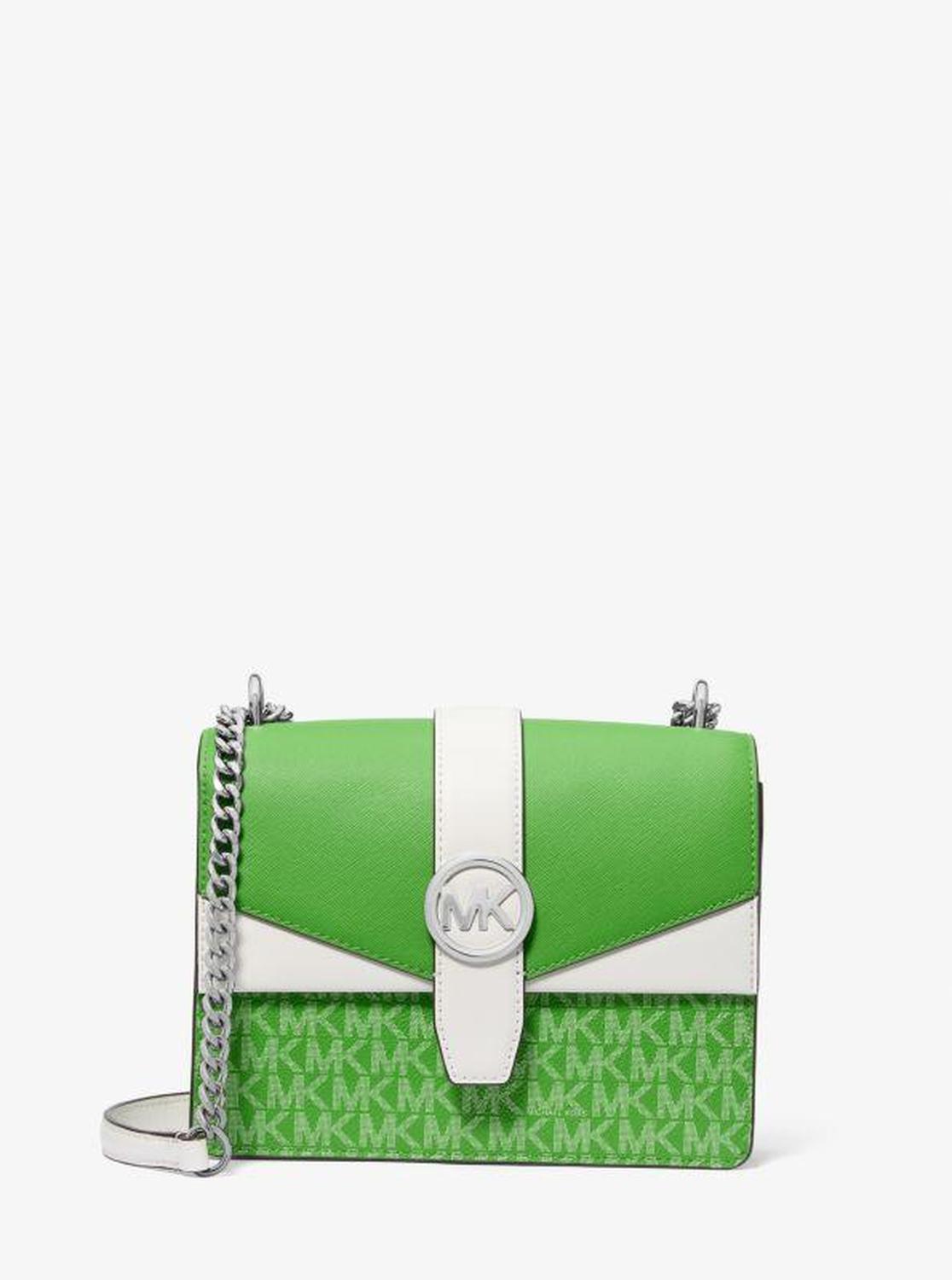 Greenwich Small Color-Block Signature Logo Crossbody Bag