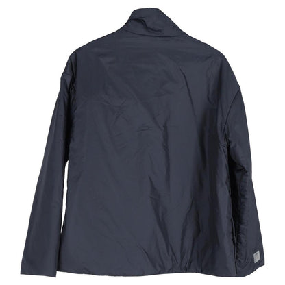 The Cube Padded Zipped Jacket in Navy Blue Polyester