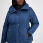 Plus Size Quilted Hooded Anorak Coat