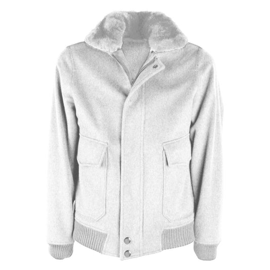 Made in Italy White Wool Vergine Jacket
