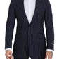 Dolce & Gabbana Elegant Navy Slim Fit Wool Blazer