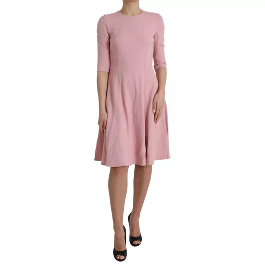 Dolce & Gabbana Pink A-line Flare Viscose Short Sleeves Dress