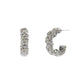 Faux Stone Signature Pave Tea Rose Hoop Earrings