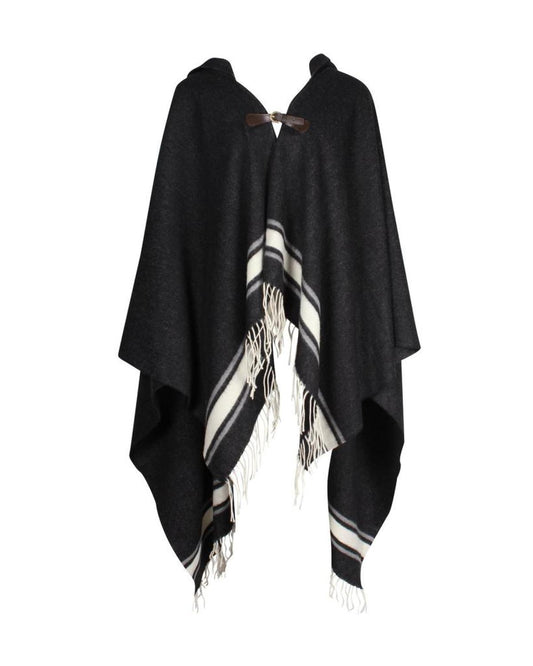 Max Mara Weekend Smooth Blend Hooded Poncho in Grey Wool