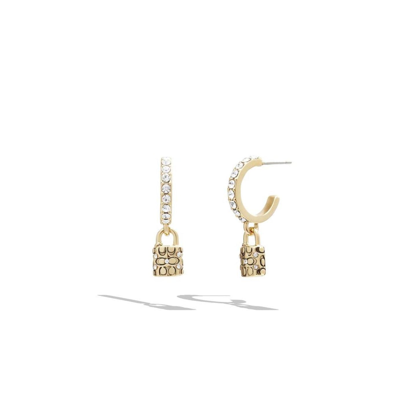 Iconic Padlock Tennis Huggie Earrings