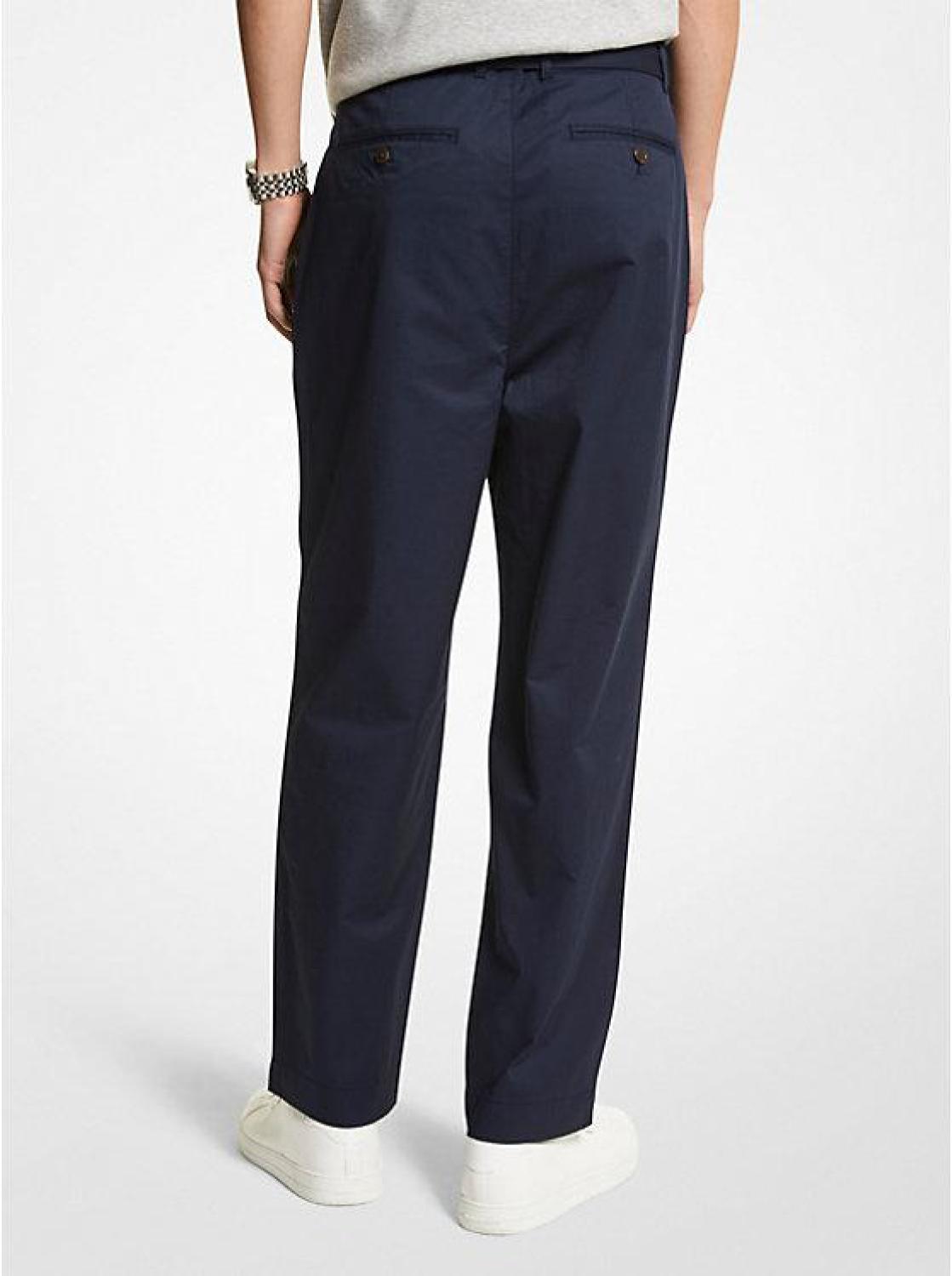 Stretch Cotton Belted Trousers