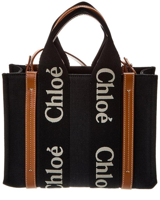 Chloé Woody Small Canvas & Leather Tote