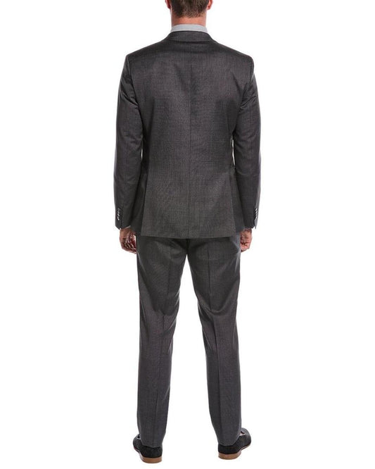 BOSS Hugo Boss Slim Fit Wool & Silk-Blend Suit with Flat Front Pant