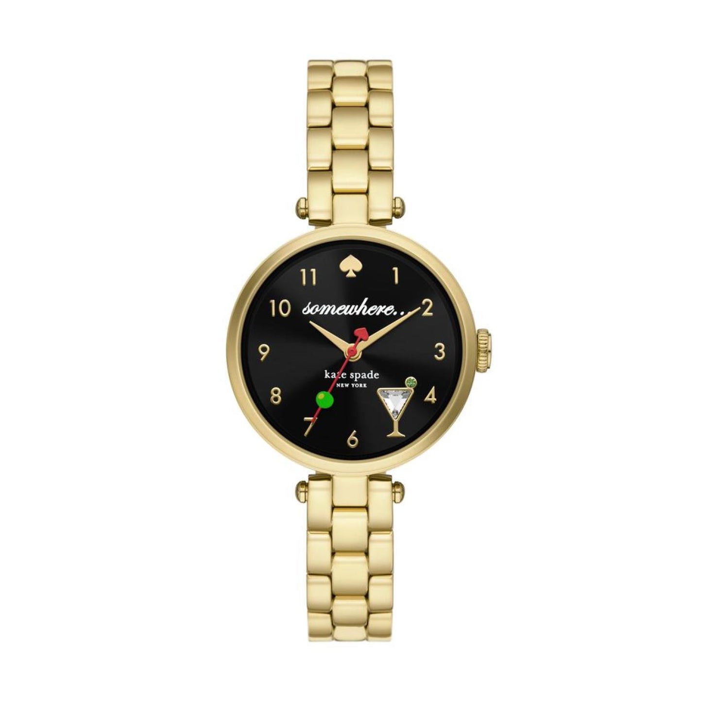 kate spade new york women's holland three-hand, gold-tone stainless steel watch