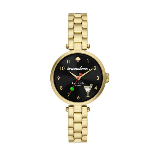 kate spade new york women's holland three-hand, gold-tone stainless steel watch